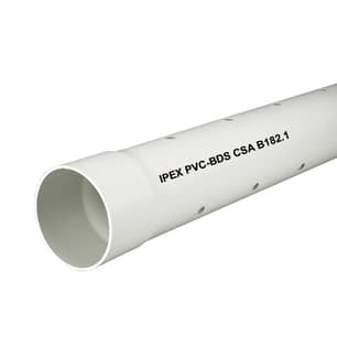Thumbnail of the 4"x10' PVC SEWER PERF PIPE CSA B/E WHITE