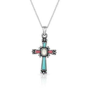Thumbnail of the Montana Silversmiths® Faith Beaming Cross Necklace