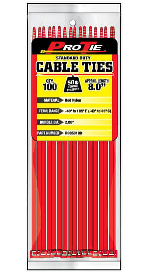 Thumbnail of the CABLE TIE 8"REDNYL 50LB 100PC
