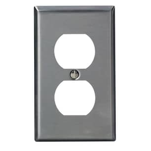 Thumbnail of the 1-Gang Duplex Device Receptacle Wallplate 430 Stainless Steel