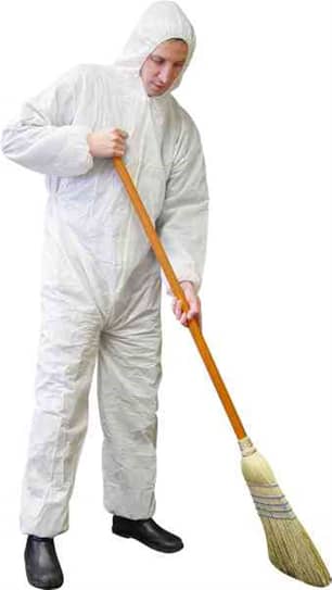 Thumbnail of the White Poly Coveralls Size Md