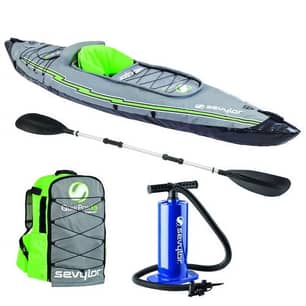 Thumbnail of the 'Sevylor QuickPak K5 1-Person Inflatable Kayak, Kayak Folds Into Backpack with 5-Minute Setup; Hand Pump and Paddle Included