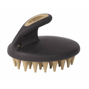 Thumbnail of the Palm-Held Coarse Curry with Large, Pointed Rubber Bristles, Black/Beige