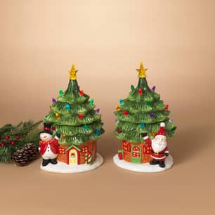 Thumbnail of the Dolomite Battery Operated Lighted Christmas Cookie Jar 12"H