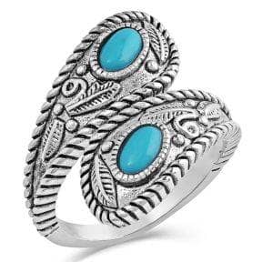 Thumbnail of the Montana Silversmiths® Balancing The Whole Turquoise Open Ring