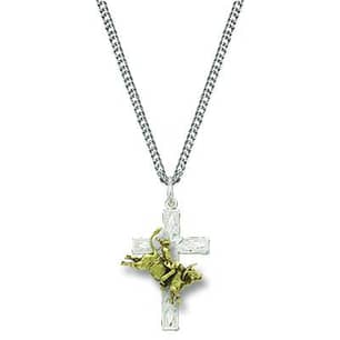 Thumbnail of the Montana Silversmiths® Bullrider Cross Necklace
