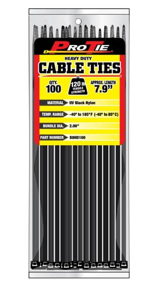 Thumbnail of the CABLE TIE 7.9"BLK 120LB 100PC.