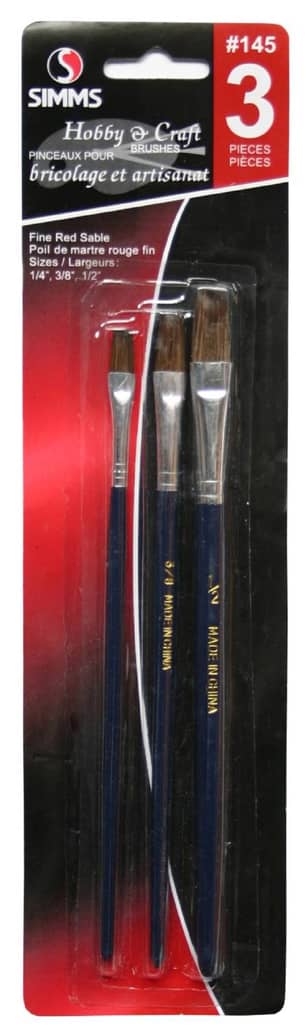 Thumbnail of the Hobby and craft brushes 3 piece, fine red sable