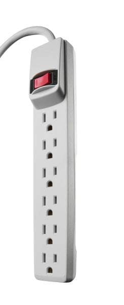 Thumbnail of the 6 OUTLET POWER STRIP WITH WHITE HOUSING AND 4' CO
