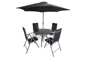 Thumbnail of the 6Pc Steel & Textilene Dining Set With Umbrella