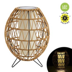 Thumbnail of the Danson Décor Solar Standing Lantern With Brown Rattan Look
