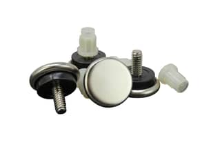 Thumbnail of the 1-1/16-Inch Threaded Stem Furniture Glides, 1/4-Inch Stem Diameter, Metal Base with Rubber Cushion