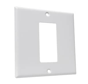 Thumbnail of the 2-Gang Decora Steel Wallplate opening centred in plate painted in White
