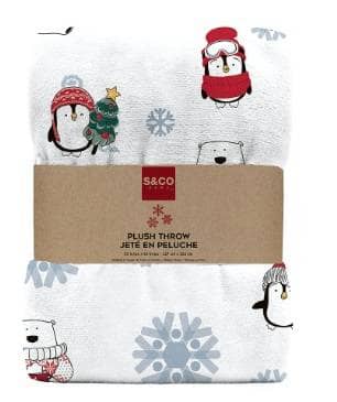 Thumbnail of the S&CO. HOME Throw Xmas Knit Prited 48X60 North Pole Friends