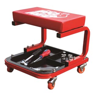 Thumbnail of the Upholstered Mechanics Stool with Tool Tray Red