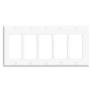 Thumbnail of the Decora Wallplate 5-Gang Thermoset Device Mount in White