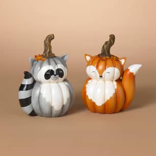 Thumbnail of the Resin Harvest Pumpkin Animal 7.87"H, 2 Assorted