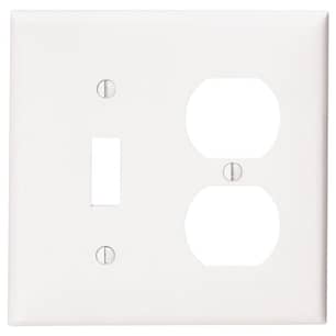 Thumbnail of the 2-Gang 1-Toggle 1-Duplex Device Combination Wallplate in White