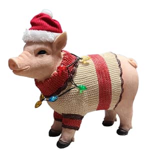 Thumbnail of the Holiday Farm Lighted Pig Statuary