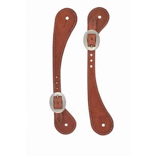 Thumbnail of the Mens Shaped Harness Leather Spur Straps, Russet
