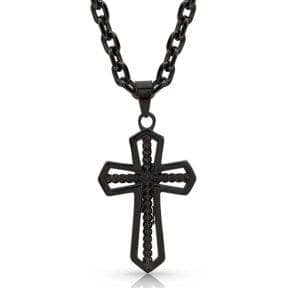 Thumbnail of the Montana Silversmiths® Through The Darkest Night Cross Necklace