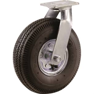 Thumbnail of the 10-Inch Pneumatic Caster Wheel, Swivel Plate, Steel Hub with Ball Bearings, 5/8-Inch Bore Centered Axle