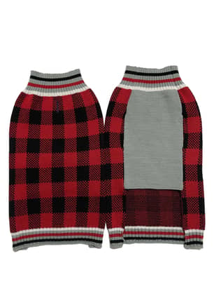 Thumbnail of the Red & Black Plaid Dog Sweater