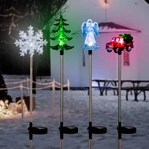 Thumbnail of the Solar Stakes Assorted -Christmas Tree, Angel, Snowflake or Truck