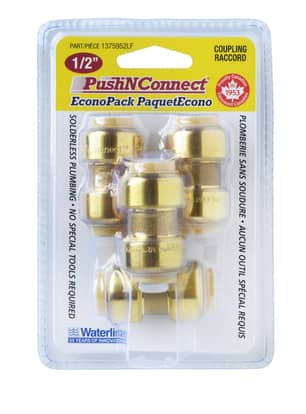 Thumbnail of the Waterline 1/2" Push 'N' Connect Coupling 4 Pack