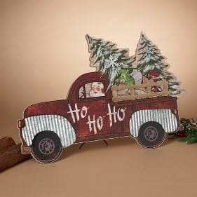 Thumbnail of the 31.5"L WOOD AND METAL HOLIDAY ANTIQUE TRUCK W/ EAS