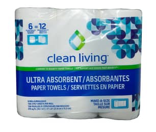 Thumbnail of the Clean Living Paper Towels Make a Size - 6 Rolls
