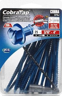 Thumbnail of the METAL CONCRETE SCREW ANCHOR WITH BLUE COATING 3/16" X 4"