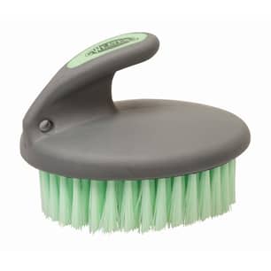 Thumbnail of the Palm-Held Face Brush with Soft Bristles, Mint/Gray