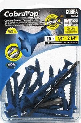 Thumbnail of the METAL CONCRETE SCREW ANCHOR WITH BLUE COATING 1/4" X 2-1/4"
