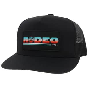 Thumbnail of the Black 5 Panel Trucker Cap With White Serape Black Patch