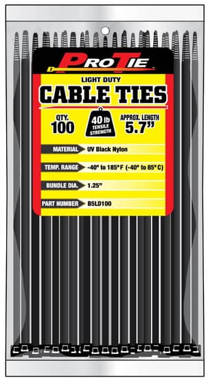 Thumbnail of the CABLE TIE 5.7"BLK NYL40LB100PC