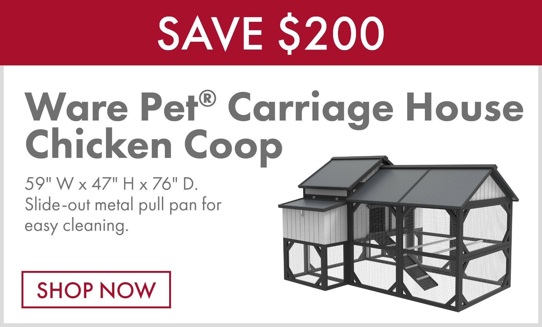 Ware Pet® Carriage House Chicken Coop