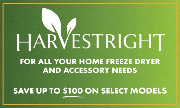 Save up to $100 on select Harvest Right freeze dryers.