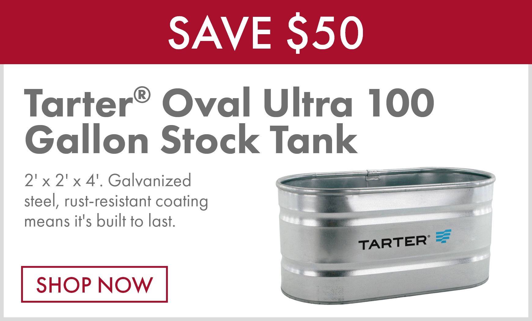 Tarter® Oval Ultra 100 Gallon Stock Tank