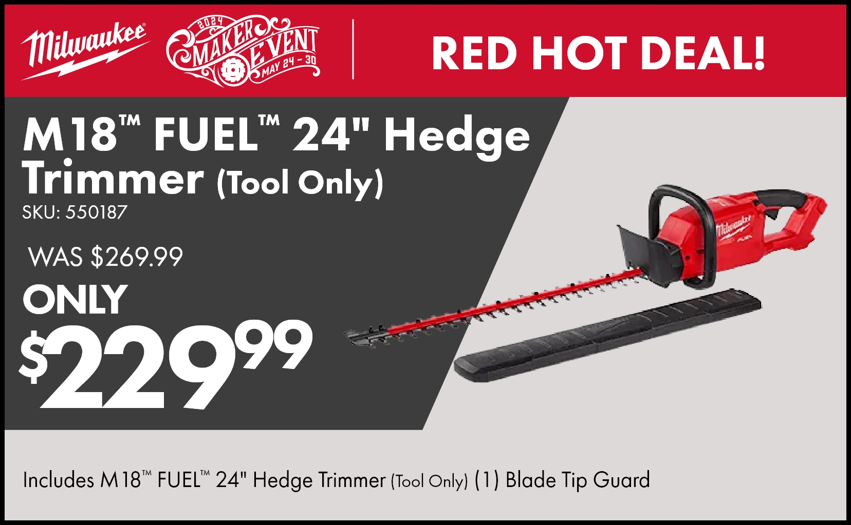 Shop the Milwaukee® M18 Fuel™ Brushless Cordless Hedge Trimmer (Tool Only)
