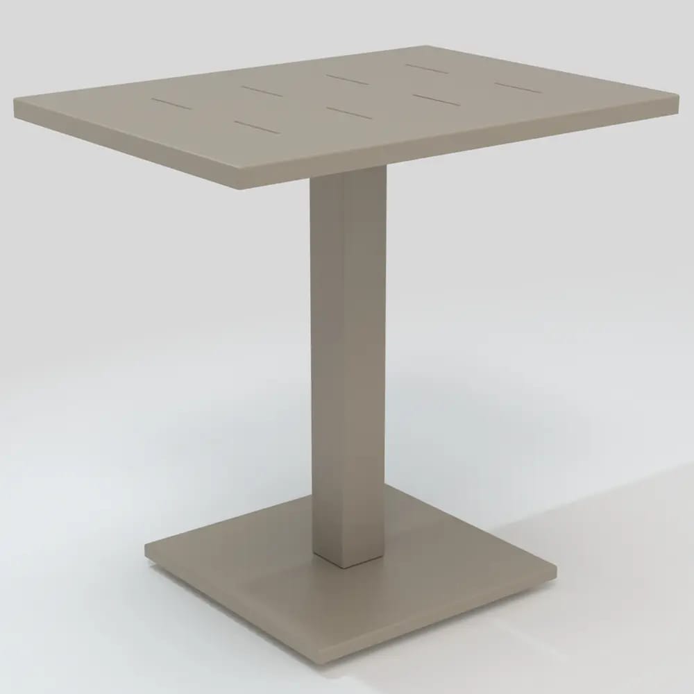 Maiori Aluminum Rectangular Outdoor Bistro Table, Light Taupe
