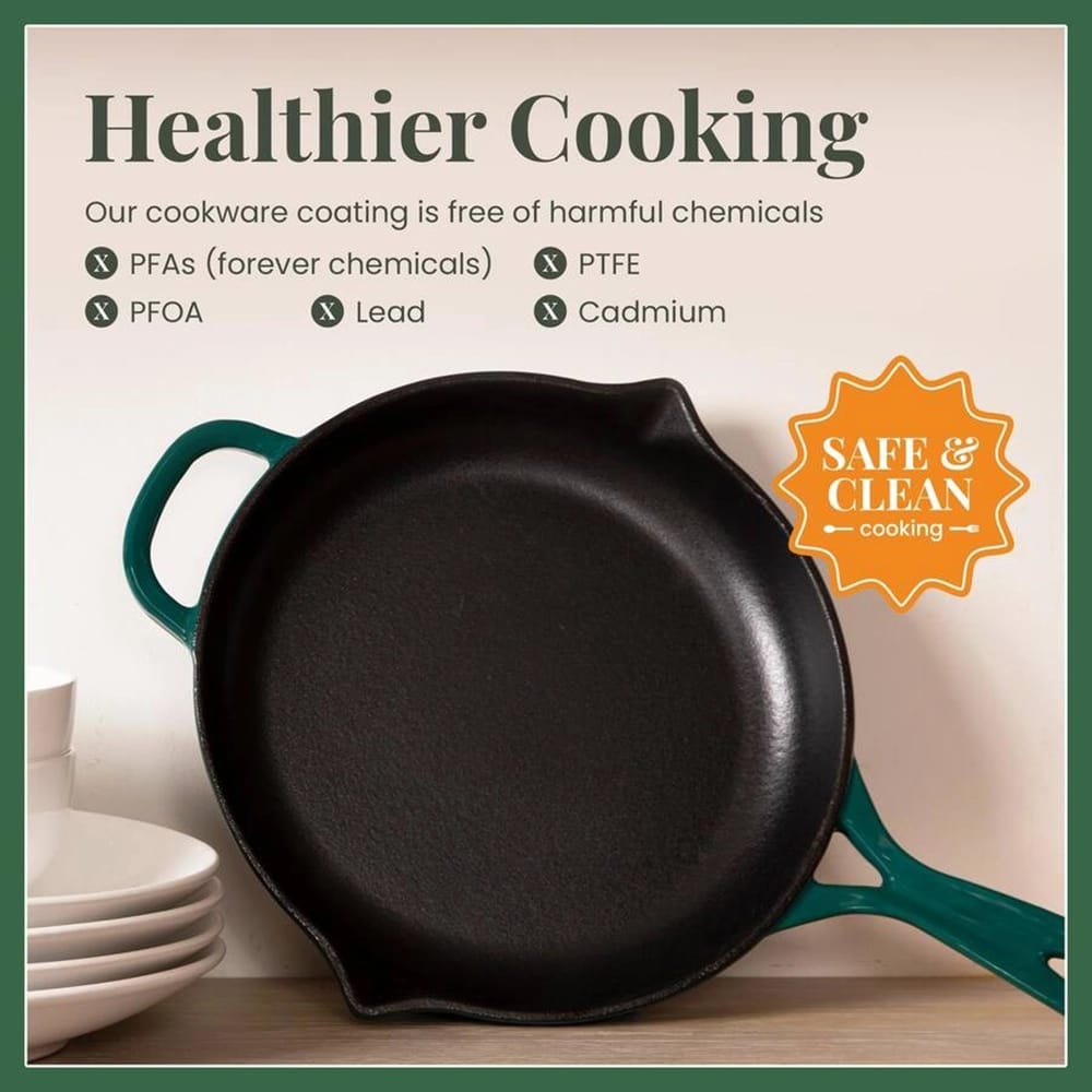 Larder & Vine 10" Enameled Cast Iron Skillet, Bondi