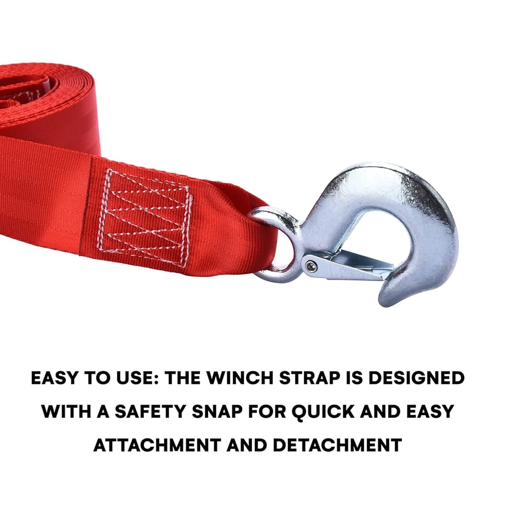 Boulder Tools Trailer Winch Strap, Red, 2" x 20'