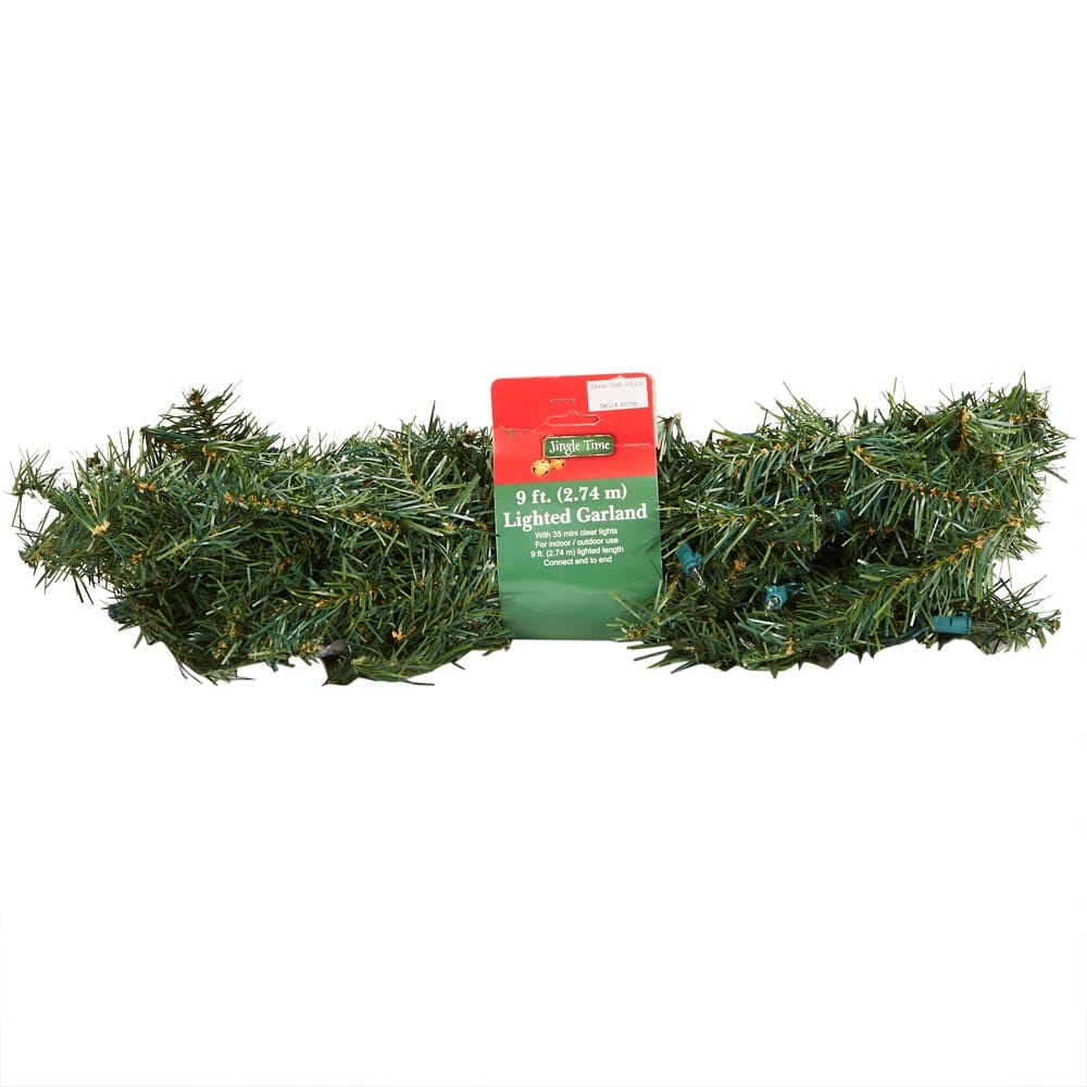 Jingle Time Lighted Garland, 9'