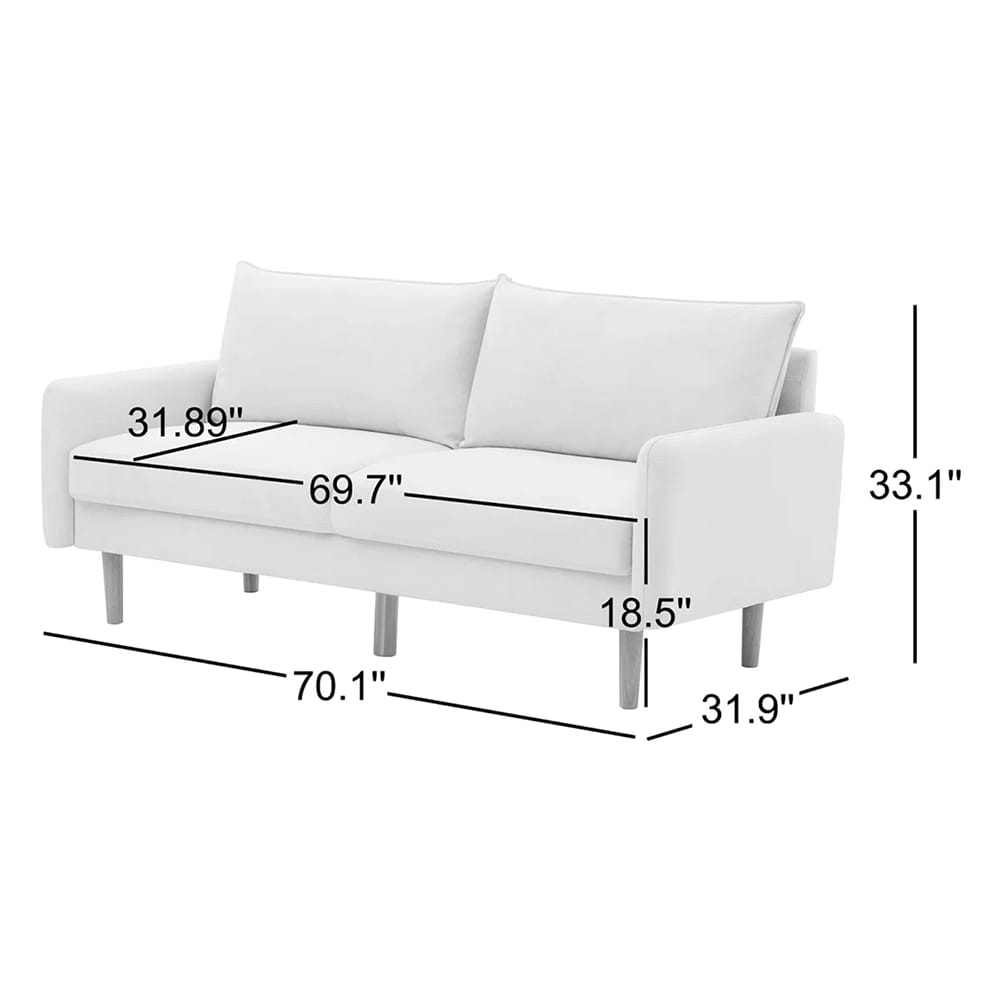 Zinus Upholstered Mid-Century Modern Sofa, Gray