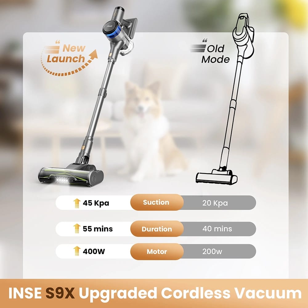 INSE Cordless Stick Vacuum, Blue