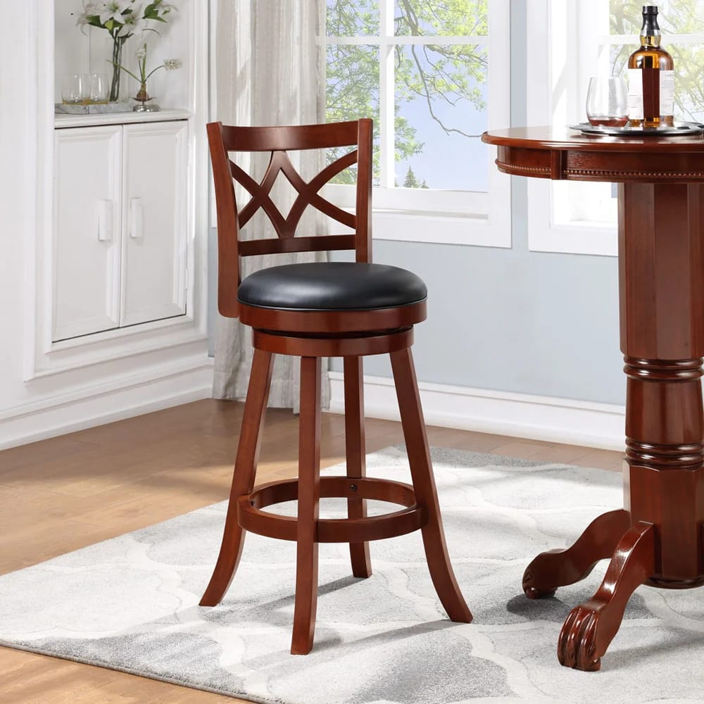 Cardiff 29" Swivel Bar Stool, Cherry