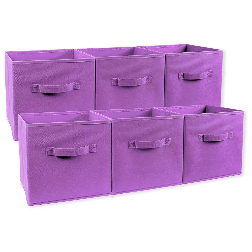 Greenco Foldable Storage Cubes, Set of 6, Purple