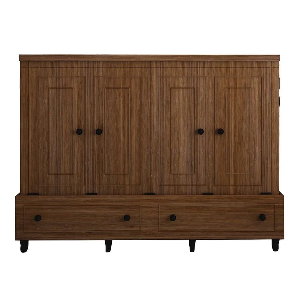 RoomAndLoft Murphy Cabinet Bed, Queen, Brown
