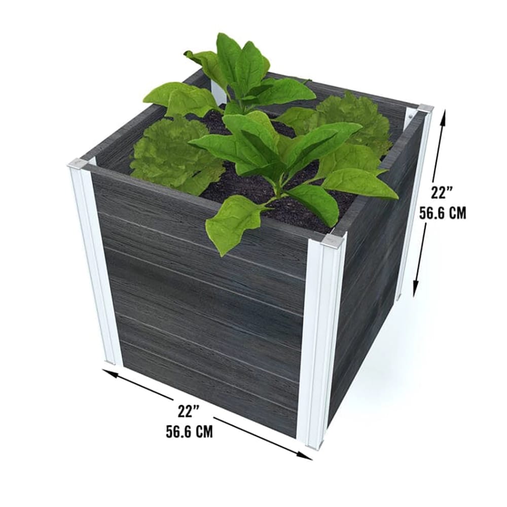 Vita Urbana 22" Cube Planter, Slate, Set of 2